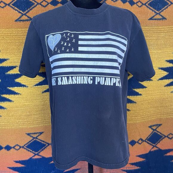 Y2K Smashing Pumpkins Zeitgeist Flag Band Tee Shirt. S/M. Unisex. Preowned. - Picture 1 of 12